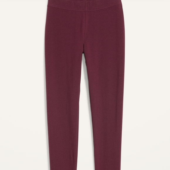 NWT OLD NAVY High-Waisted Jersey Ankle Leggings Color: Red Raisin SIZE MEDUIM - Picture 4 of 6